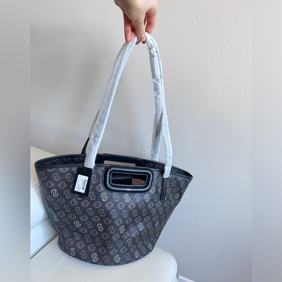 NWT MAJE Clover Canvas Leather Brown Tote - Picture 10 of 11